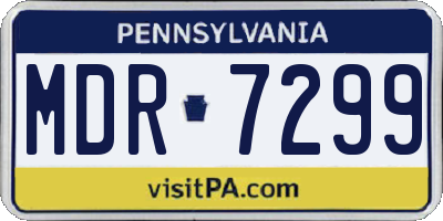 PA license plate MDR7299