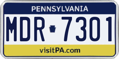 PA license plate MDR7301