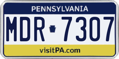 PA license plate MDR7307