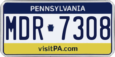 PA license plate MDR7308