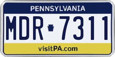 PA license plate MDR7311