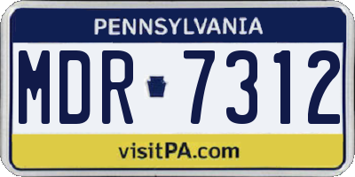 PA license plate MDR7312