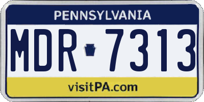 PA license plate MDR7313