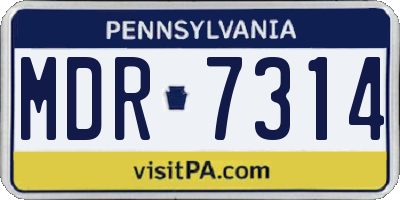 PA license plate MDR7314