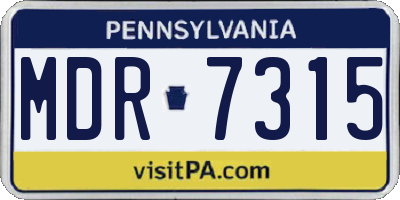 PA license plate MDR7315