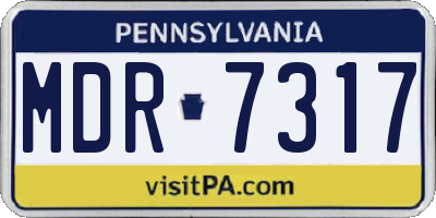 PA license plate MDR7317