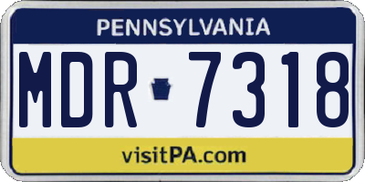 PA license plate MDR7318