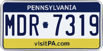 PA license plate MDR7319