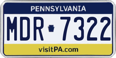 PA license plate MDR7322