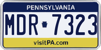 PA license plate MDR7323