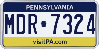 PA license plate MDR7324