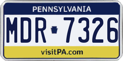 PA license plate MDR7326