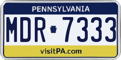 PA license plate MDR7333