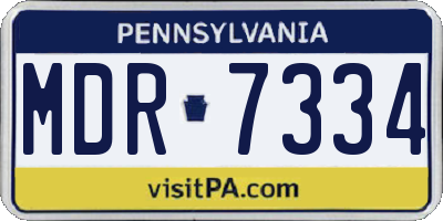 PA license plate MDR7334