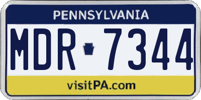 PA license plate MDR7344