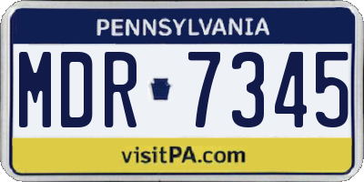 PA license plate MDR7345