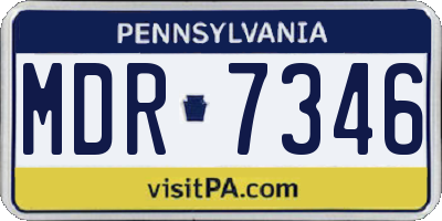 PA license plate MDR7346