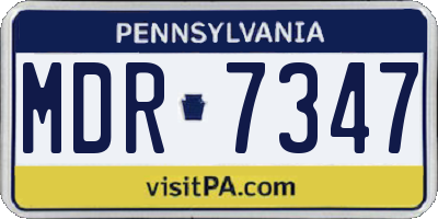 PA license plate MDR7347
