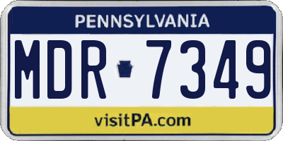 PA license plate MDR7349