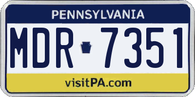 PA license plate MDR7351