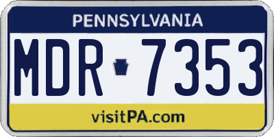 PA license plate MDR7353