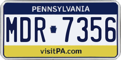 PA license plate MDR7356