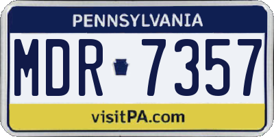 PA license plate MDR7357