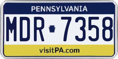 PA license plate MDR7358