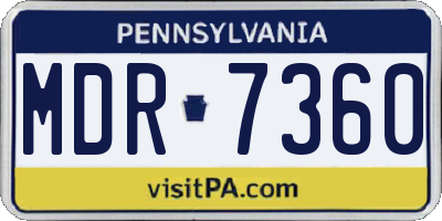 PA license plate MDR7360