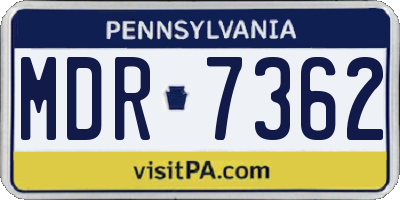 PA license plate MDR7362
