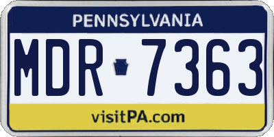 PA license plate MDR7363