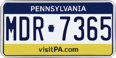 PA license plate MDR7365