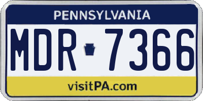 PA license plate MDR7366
