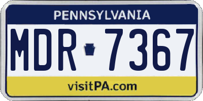 PA license plate MDR7367