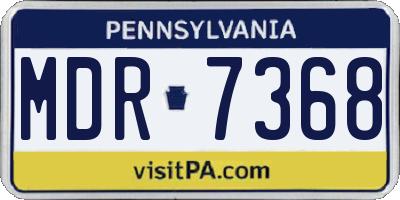PA license plate MDR7368
