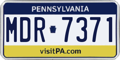 PA license plate MDR7371