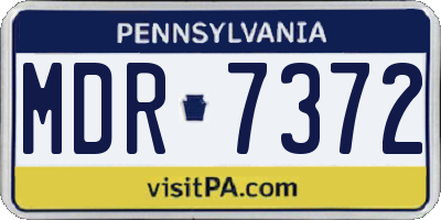 PA license plate MDR7372