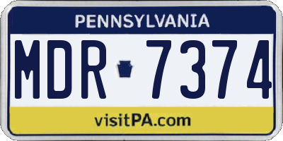 PA license plate MDR7374