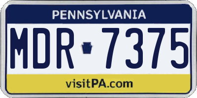 PA license plate MDR7375