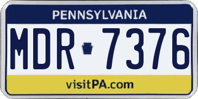 PA license plate MDR7376