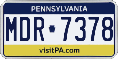PA license plate MDR7378