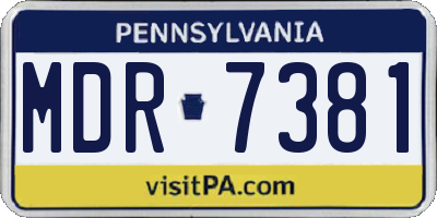 PA license plate MDR7381