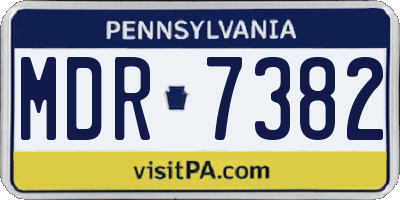 PA license plate MDR7382