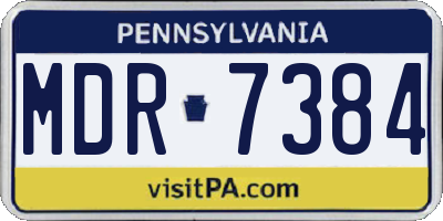 PA license plate MDR7384
