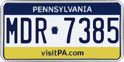 PA license plate MDR7385