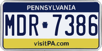 PA license plate MDR7386