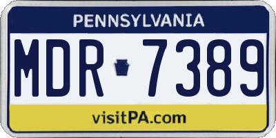 PA license plate MDR7389