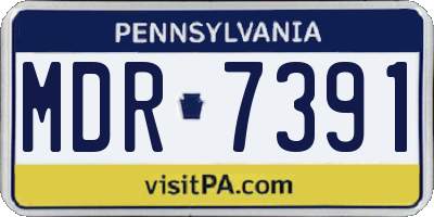 PA license plate MDR7391