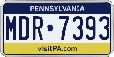 PA license plate MDR7393