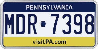 PA license plate MDR7398